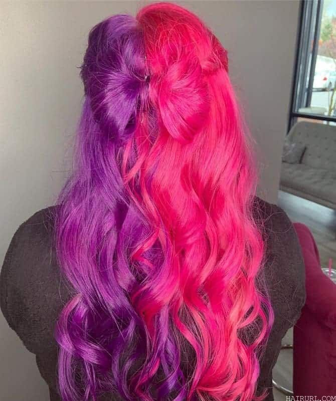 two toned hair with bow
