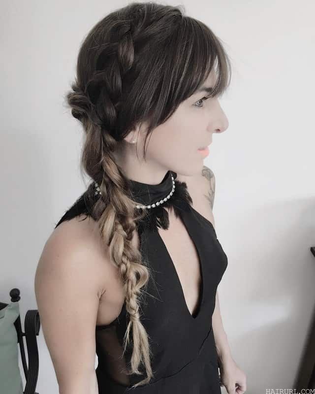 side braid with bangs