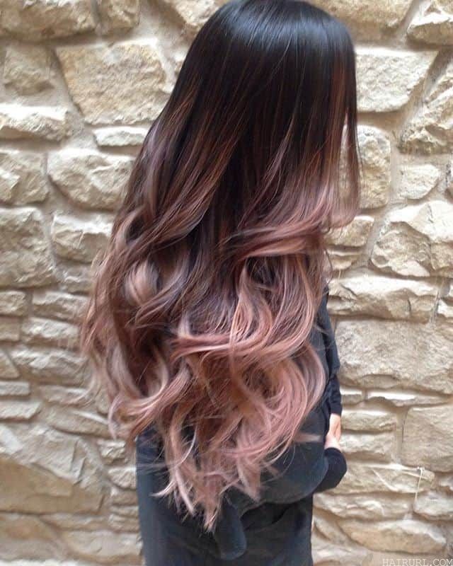 Rose Gold Balayage Hairstyle for girl