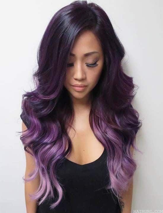 wavy lavender ombre hair for women