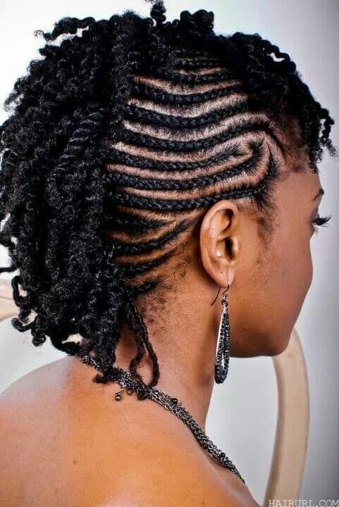 Fauxhawk hairstyle with strand twists