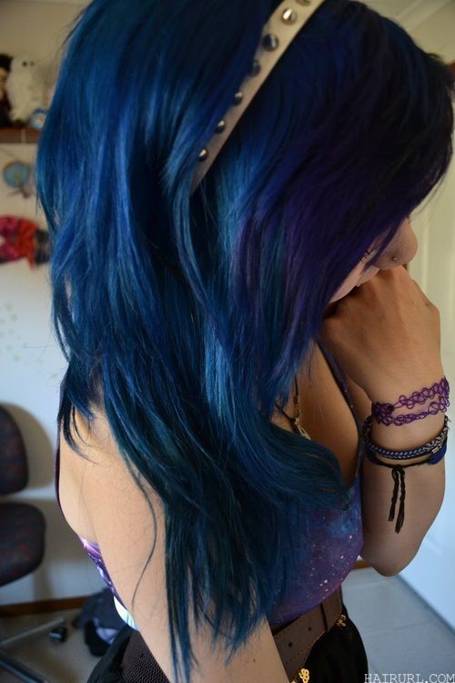 girl Navy Blue Hair Color idea