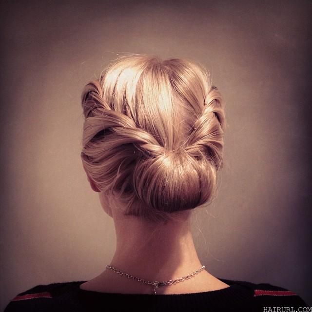 Twisted Updo For Medium Hair