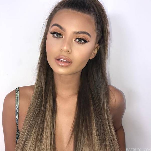 light brown ombre hair ponytail 