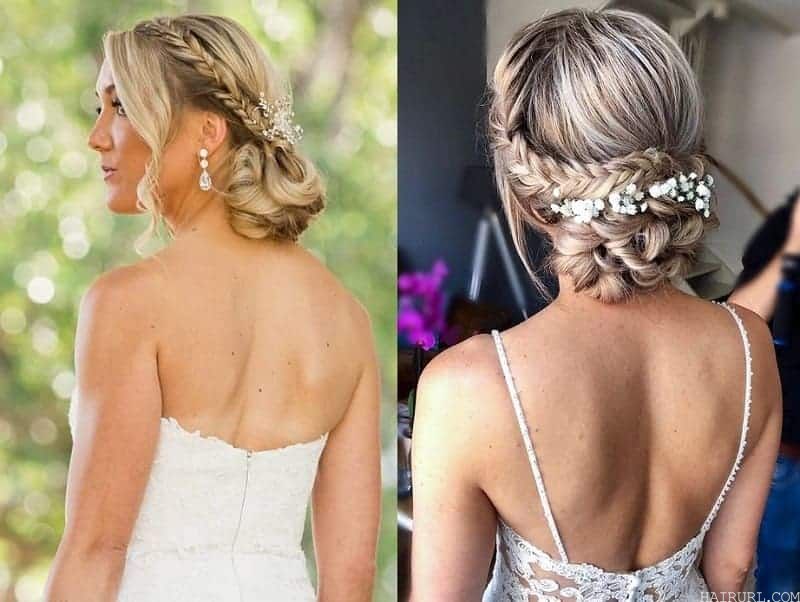 wedding updo with braids