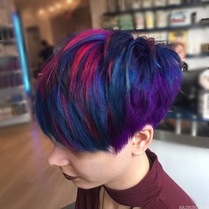Red Blue and Purple Hair