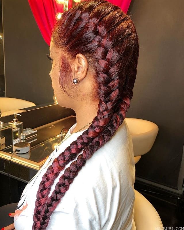 two feed in french braids