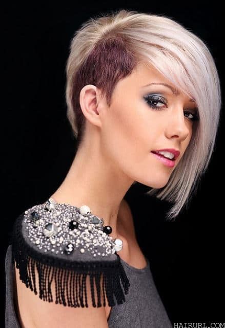 silver white hair undercut for women