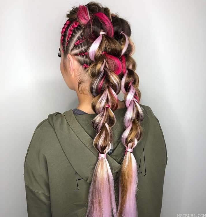 ponytail braids with weave