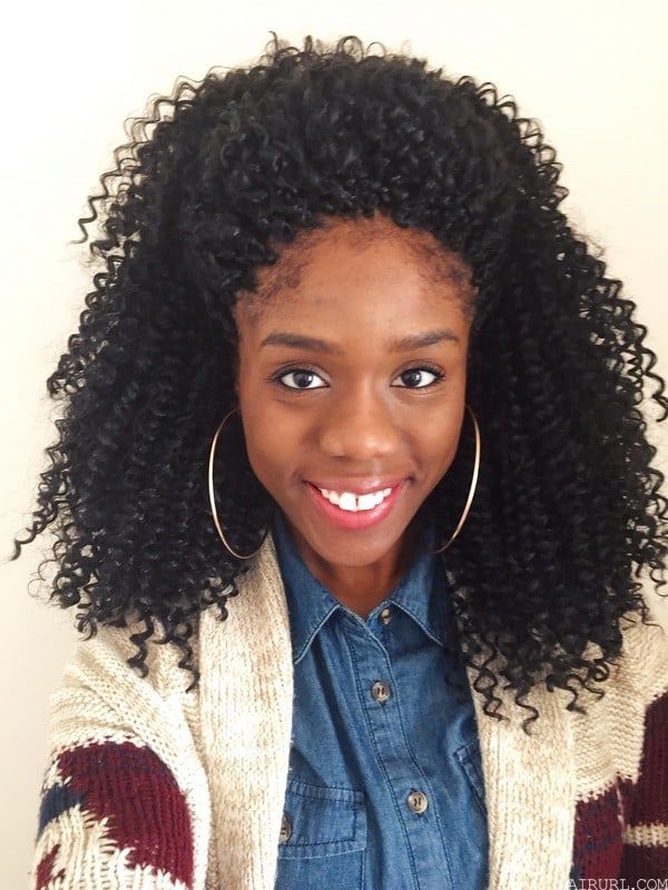 black girl Micro Crochet Braid hairstyle 