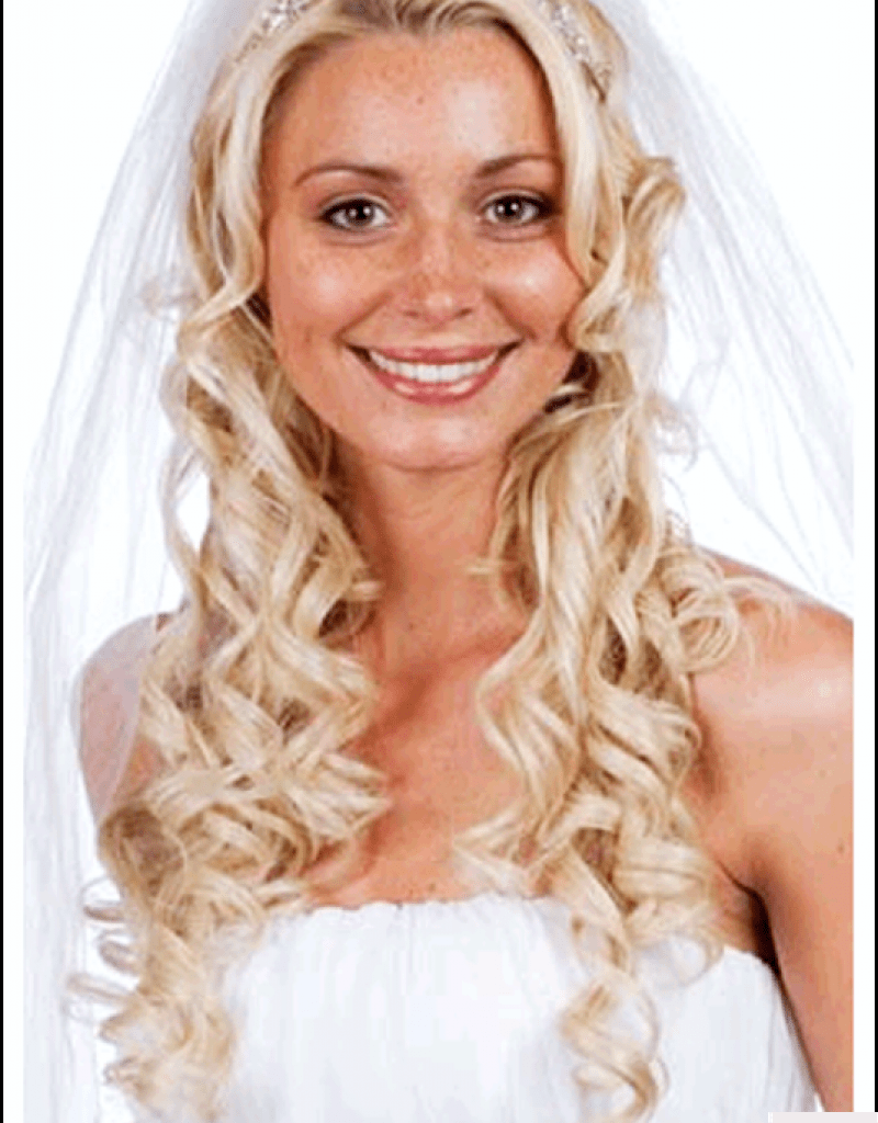 Curly wedding hair down for women