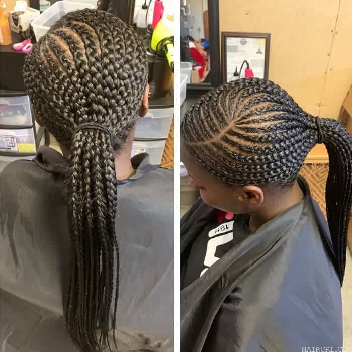 braided ponytail with weave