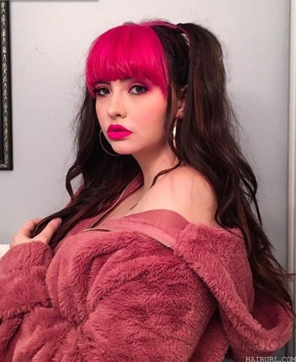 Pigtails with Hot Pink Bangs