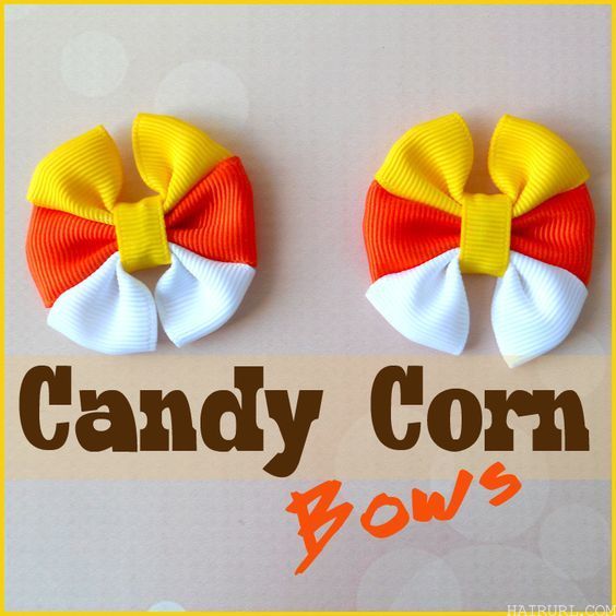 Candy Corn hair Bows for girl