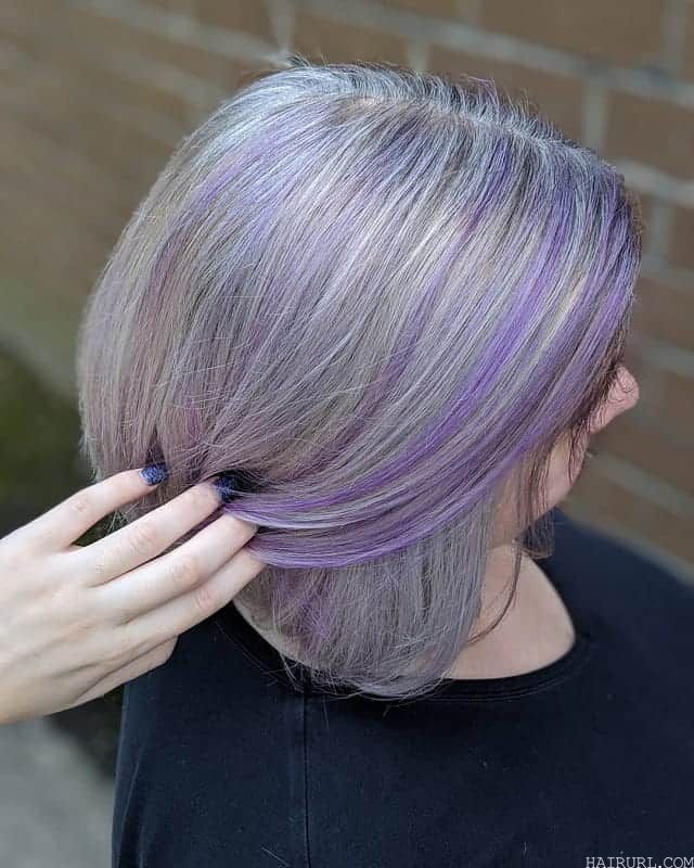 blonde with purple highlights