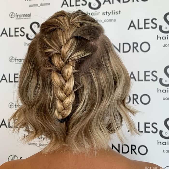 braided blonde balayage hairstyle