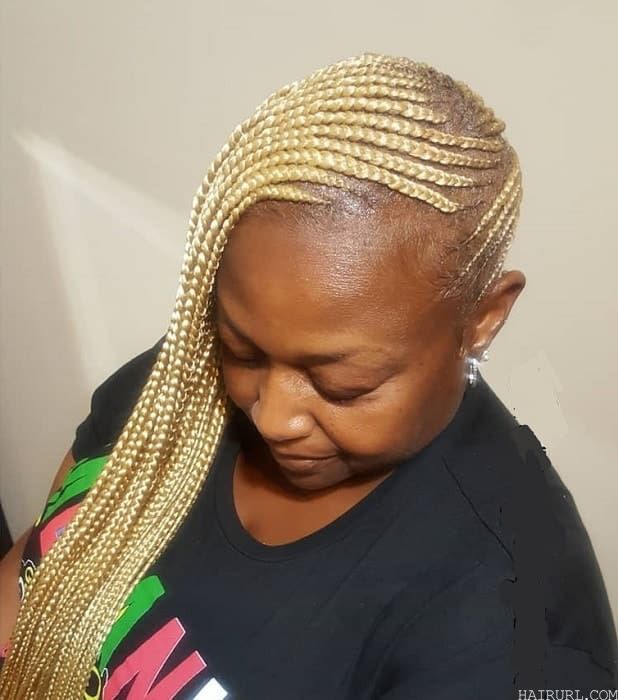 blonde side braids with weave