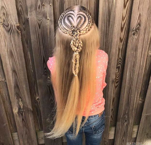 heart braids for long hair