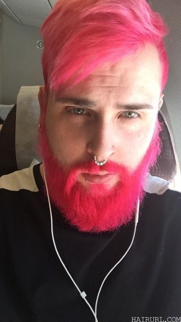 pink hair with beard for men