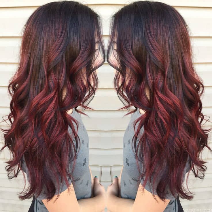  Auburn Red Balayage hair color for girl