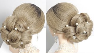New Bridal Hairstyle For Long Hair || Wedding Prom Updo || Low Bun