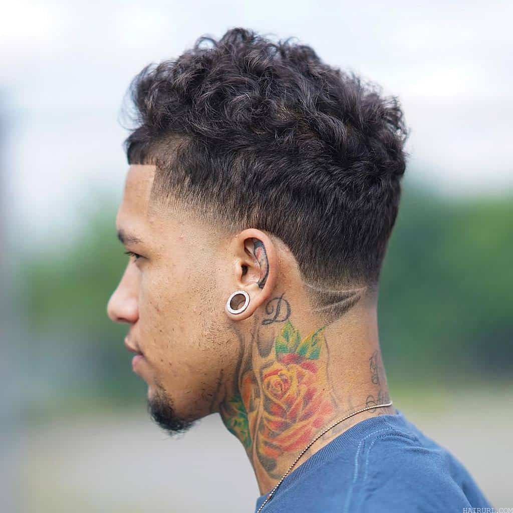 Curly Taper Fade hairstyle 