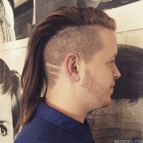  Shoulder length fohawk hairstyle for long hair