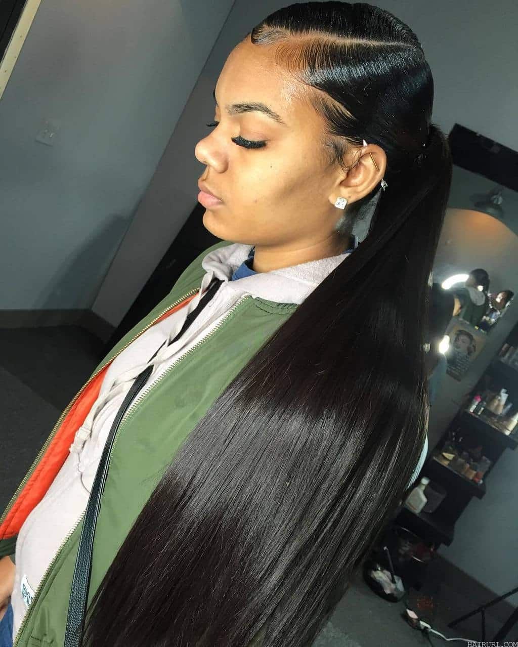 Waterfall Weave Ponytail hairstyle 