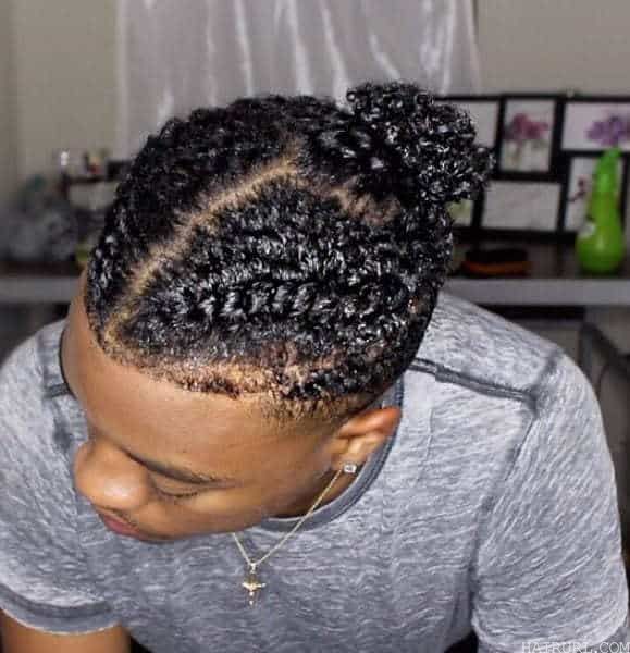 Twisted Two Braids with a Top Man Bun