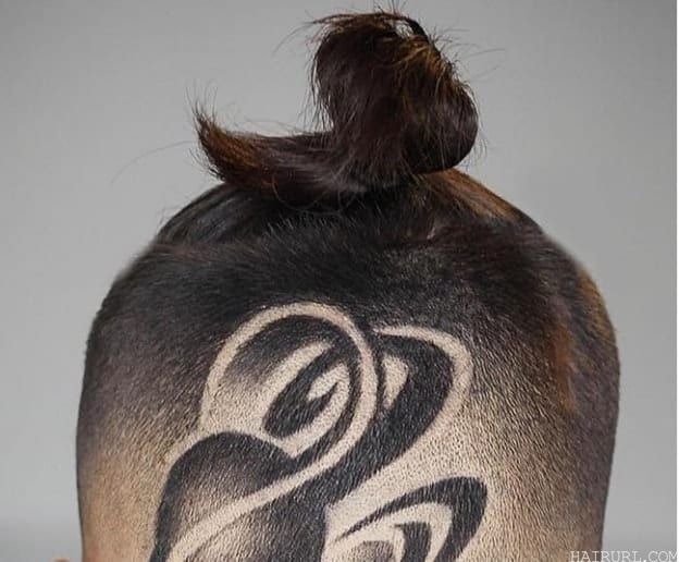 samurai bun with hair design