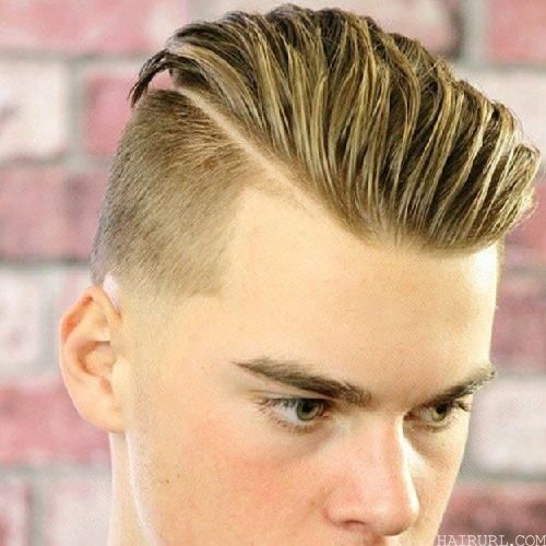 haircut with hard part for teen boys