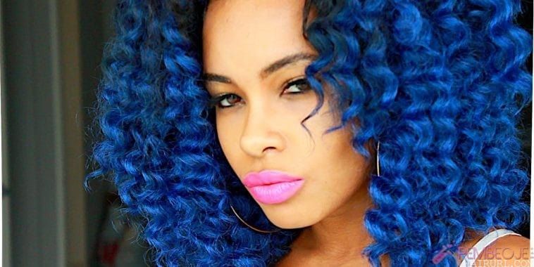 blue curly ombre hair