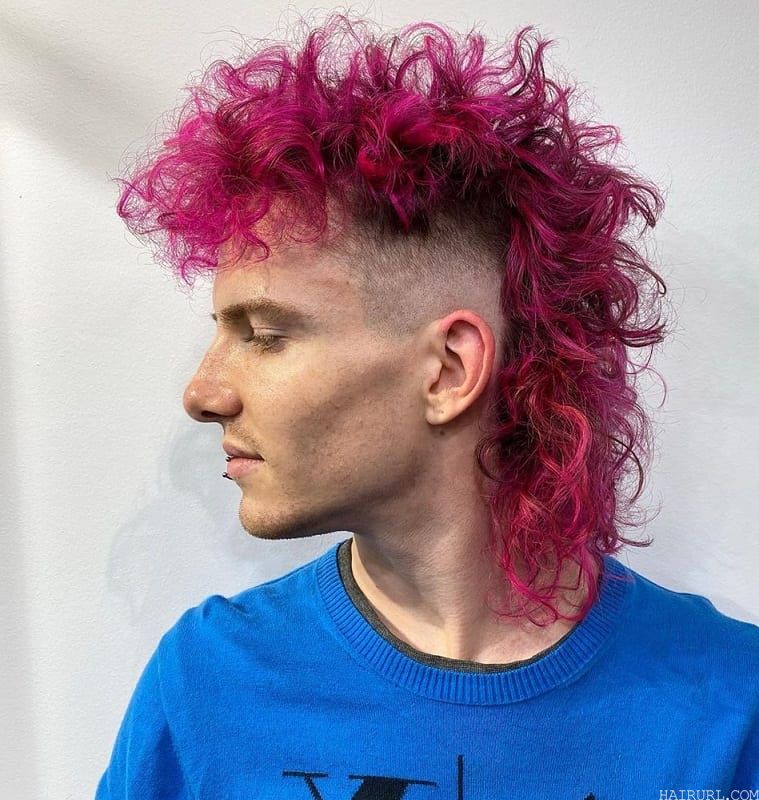 men's curly mullet with fade