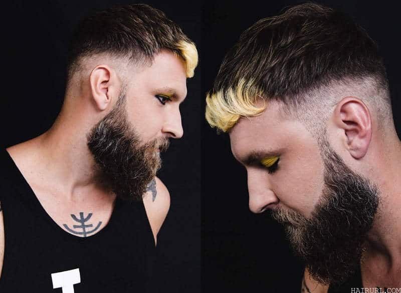 Blonde Bangs with Thick Beard