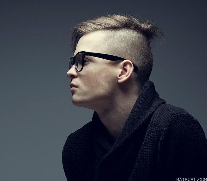 long comb over with shaved sides for men