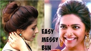 3 Easy Everyday Messy Bun Hairstyle For School, College,Work | Deepika Padukone| Indian Hairstyles