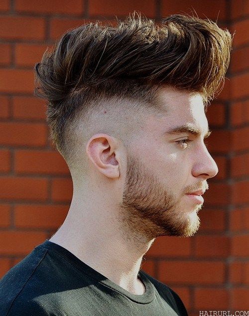 High taper fade with a long hair