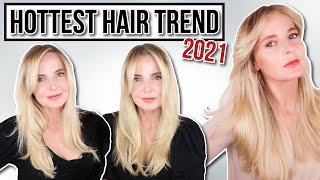 The Hottest 2021 Hairstyle Trend You Need To Try! How To Style Curtain Bangs Over 40 (3 Ways)