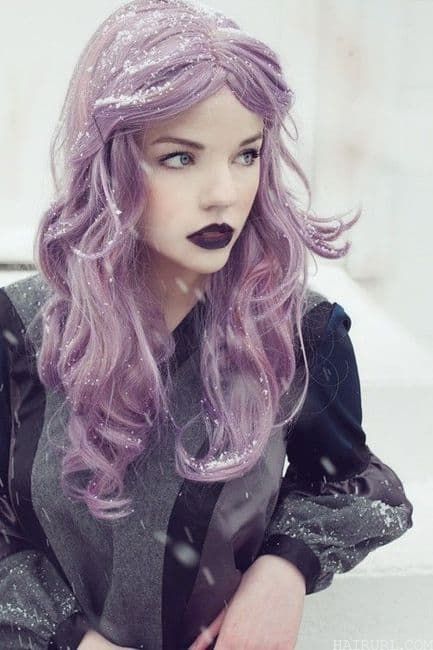 Layered Look with Light purple Curls
