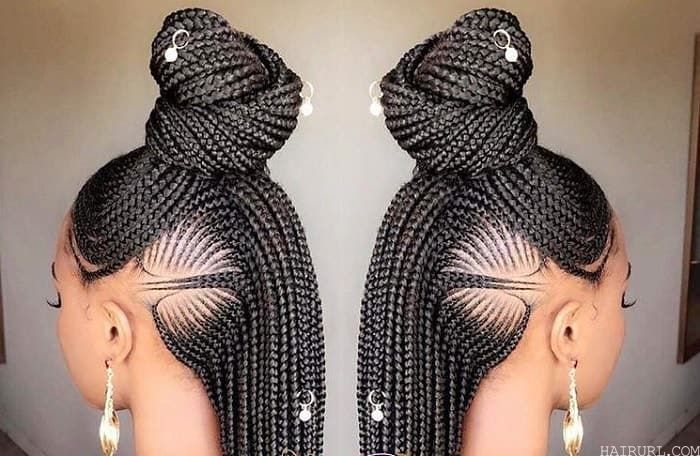 Patterned Half-Up with Box Braids
