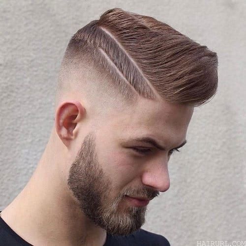 Comb over with line on a side for men