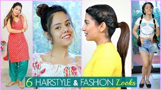 6 Easy Hairstyle & Fashion Looks For Teenage/College Girls | #Partylook #Beauty #Anaysa