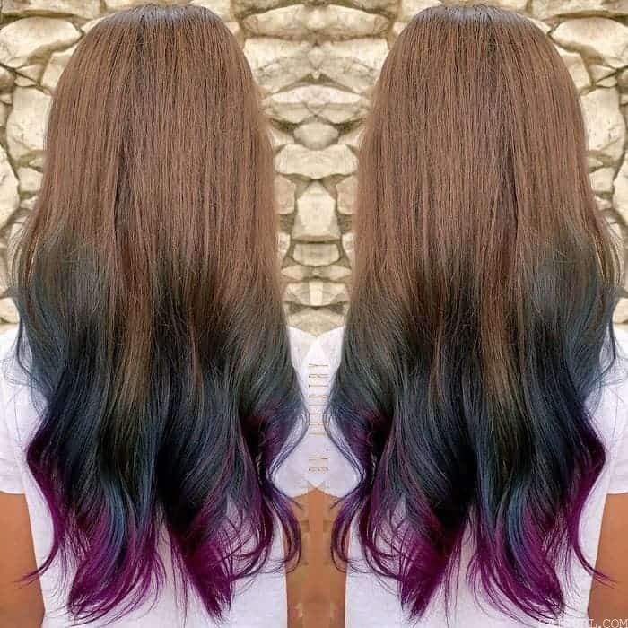 blue to purple ombre hairstyles