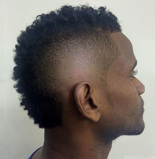 black men Short classical fohawk hair