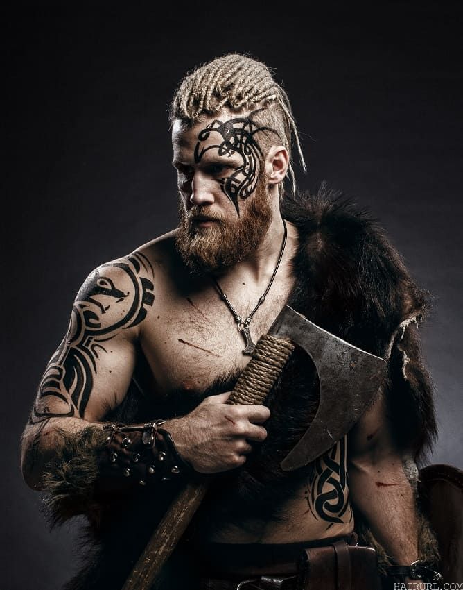 viking beard and tattoos
