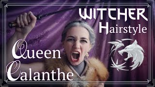 The Witcher (Netflix) ⊽⋈ Queen Calanthe Hairstyle ⋈⊽ Fantasy Updo For Very Long, Naturally Grey Hair