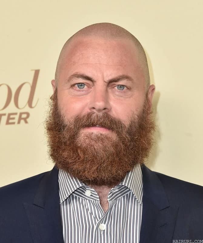 Nick Offerman with Shaved Head and Beard
