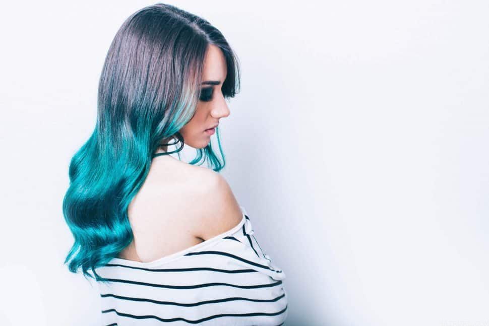 sleek retro mermaid blue hair