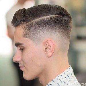 short comb-over and low fade