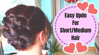 Easy Updo For Short To Medium Length Hair - How To Hairstyle